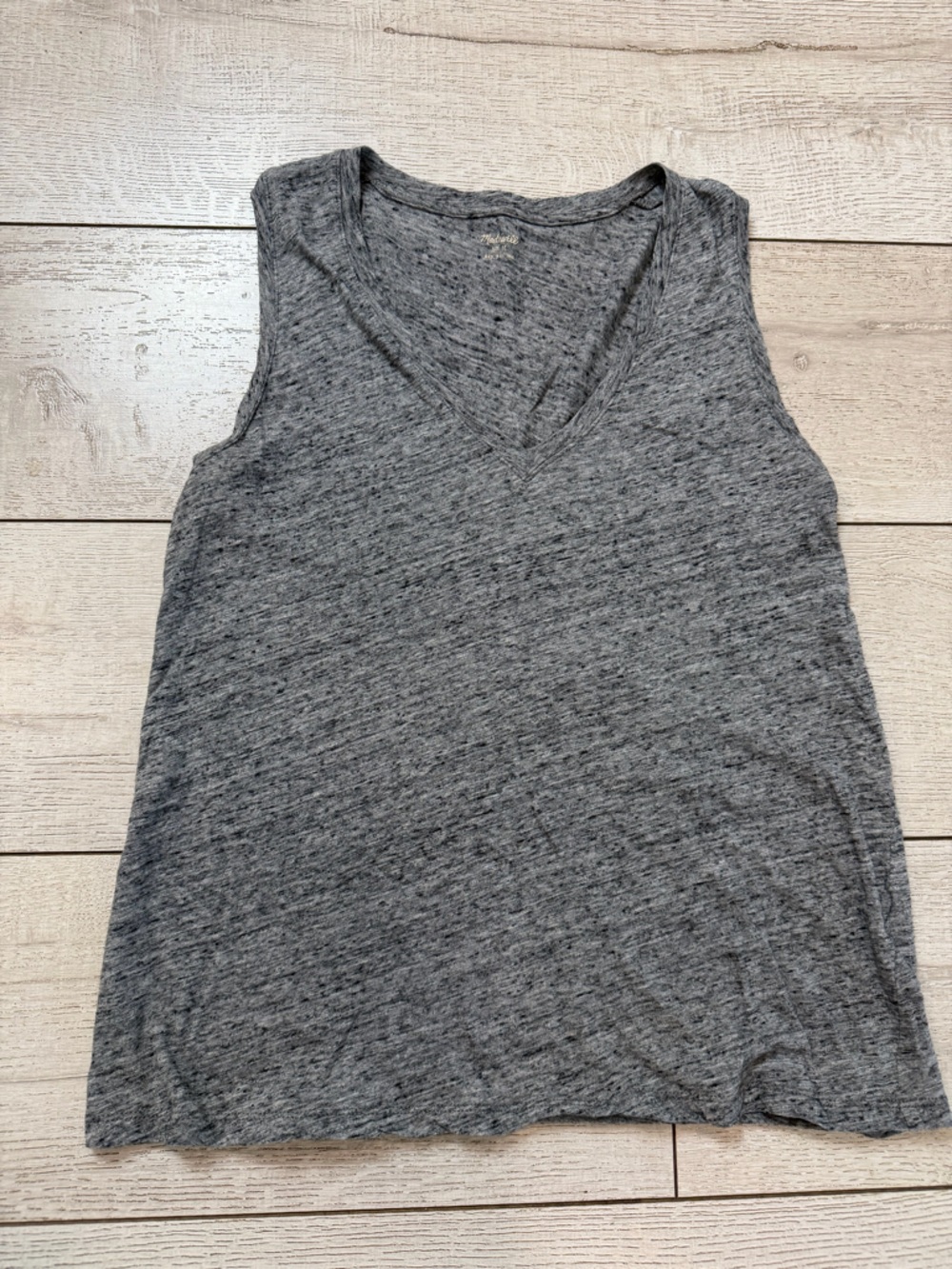 Madewell Heather Gray V-Neck Sleeveless Tank